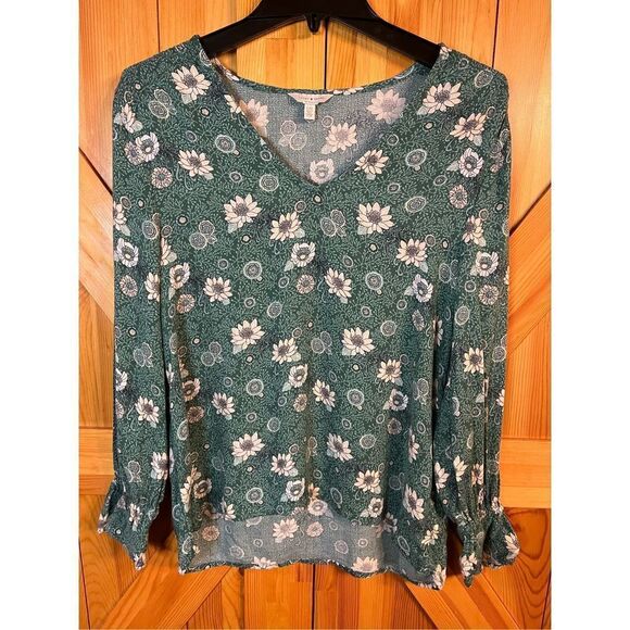 Lucky Brand Tops - LUCKY BRAND Floral Top Large Green (2517)